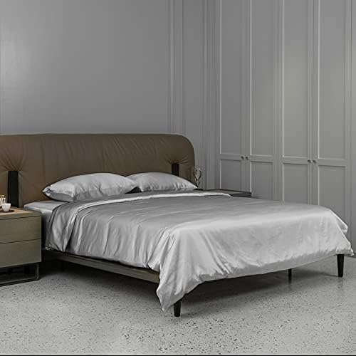  CloverSilk 22 Momme Silk Duvet Cover, 100% Mulberry Silk Comforter Quilt Cover With Zipper Closure, Ultra Soft, Durable, 1pc Duvet Cover Only - King Size, Champagne