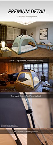  Warm Tent For Double Bed Without Floor (Pink) - Blocking Cold Air, Privacy, Play Indoor Tent