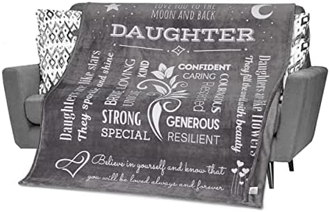  FILO ESTILO Daughter Gifts From Dad, Mom, Daughter Throw Blanket Bedroom Décor For Girls, Birthday Gifts For Daughter, Unique Presents For Daughters 60x50 Inches (Pink)