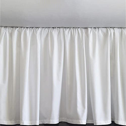Scala Plit Corner Ruffle Bed Skirt White Solid 650 Thread Count 100% Egyptian Cotton Queen (60" W X 80" L) With 16" Drop Length.