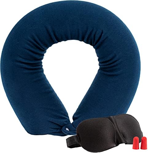  Lusso Gear Twist Memory Foam Travel Pillow -Neck, Lumbar & Leg Support - Adjustable Pillow For Plane, Car, Home - Machine Washable/Dryer Safe Cover - Attaches To Luggage - Ear Plugs, Eye Mask (Gray)