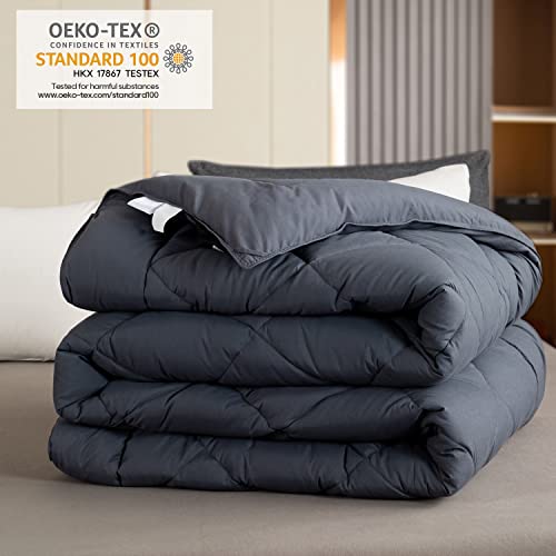  GOHOME 120x98 Oversized King Comforter All Season Extra Large King Size Microfiber Comforter Quilted Down Alternative Duvet Insert With 8 Corner Tabs