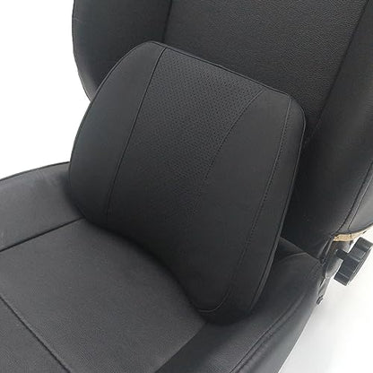  Yuhuru Car Neck Pillows Both Side Pu Leather 2pieces Pack Headrest Fit For Most Cars Universal Heatrests Pillow For Home And Office Chair (Black)