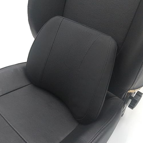  Yuhuru Car Lumbar Pillow Cushion Pillows Both Side Pu Leather 1 Pieces Pack Throw Pillow For Cars Home And Office Filled Memory Foam Camping Pillow Universal Car Travel Pillow (BlackLumbar)