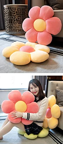  WYIKE Flower-Shaped Cute Pillow, Flower Cushion, Reading Pillow And Leisure And Comfortable Pillow, Car Cushion (Beige/Yellow, 40cm*40cm)