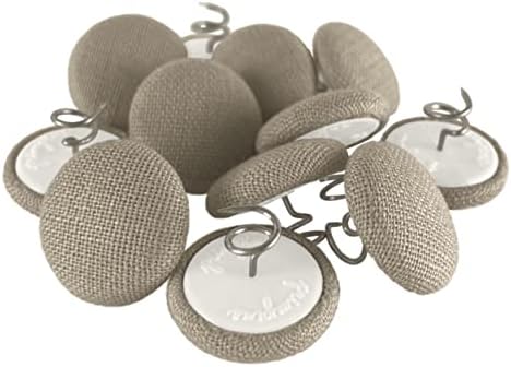  Upholstery Tacks - 20 Colors Available - Fabric Covered Button Twist Pins - For Slipcovers, Armrest Covers, Armchair Caddies, Bed Skirts, Headliners (Set Of 12, Dark Grey)