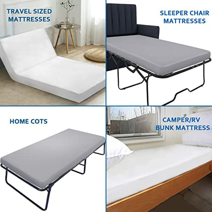  Cot Sheet 31" X 75", Daycare Cot Size Mattress Sheets Fitted With Narrow Twin/Camp Bunk/Rvs Bunk/Guest Beds/Trifold Mattress, Super Soft And Breathable Microfiber Cover For Toddler, Gray