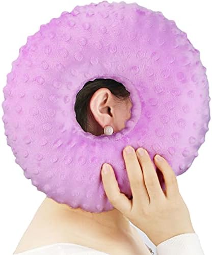 HapiPoppy Detachable Piercing Pillow With Silk Pillowcase, Easy To Clean Ear Pillow With Hole For Side Sleepers, Ear Pain, Head, Cnh, Pressure Sore | Washable Donut Smooth Guard Pillows Champagne