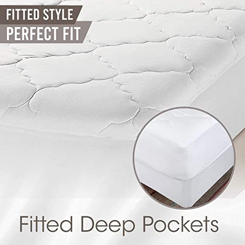  Icropuff Twin XL Mattress Pad Dorm XL Mattress Cover, Ultra Soft Down Alternative Fiber Fill, Twin Extra Long Size 39x80 - Fitted Sheet Stretches To 15 Inches Deep