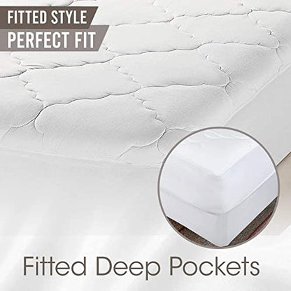  Icropuff Twin XL Mattress Pad Dorm XL Mattress Cover, Ultra Soft Down Alternative Fiber Fill, Twin Extra Long Size 39x80 - Fitted Sheet Stretches To 15 Inches Deep
