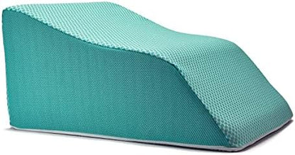  Lounge Doctor Elevating Leg Rest Pillow With Memory Foam, Uniquely Designed Incline Wedge For Vein Circulation, Leg Swelling, Lymphedema,Leg And Back Pain, Relaxation, Light Blue, 24" Wide, Medium