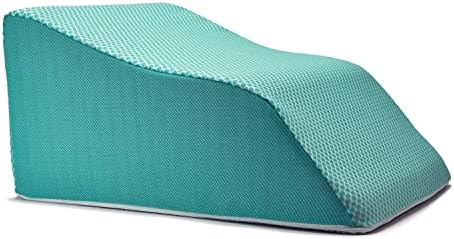  Lounge Doctor Elevating Leg Rest Pillow With Memory Foam, Uniquely Designed Incline Wedge For Vein Circulation, Leg Swelling, Lymphedema,Leg And Back Pain, Relaxation, Light Blue, 24" Wide, Medium