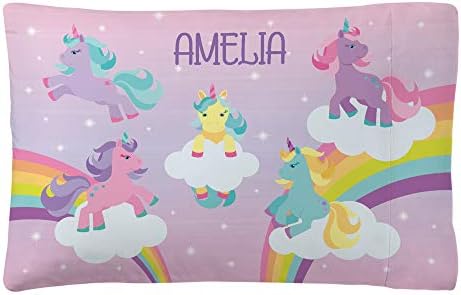  Lets Make Memories Personalized Pillowcase - Customized For Kids - Soft Fabric -Polyester - Standard Pillow Size - Unicorns Design - Personalized With Her Name - Sleep, Nap Girls Pillowcase