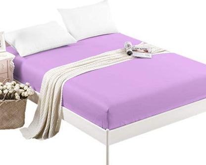  CC&DD HOME FASHION 2 Piece Fitted Sheet, Velvety Brushed Microfiber, Twin, Lavender