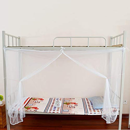  Yencoly Mosquito Net For Bed Canopy,4 Corner Post Bed Canopy Mosquito Net Twin Full Queen Size Netting White Camping Screen House (​Twin)