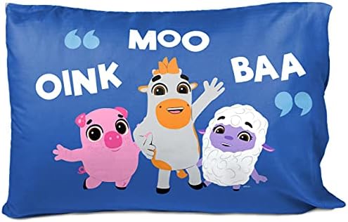  Jay Franco Bluey Hello 1 Single Reversible Pillowcase - Double-Sided Kids Super Soft Bedding (Official Bluey Product)