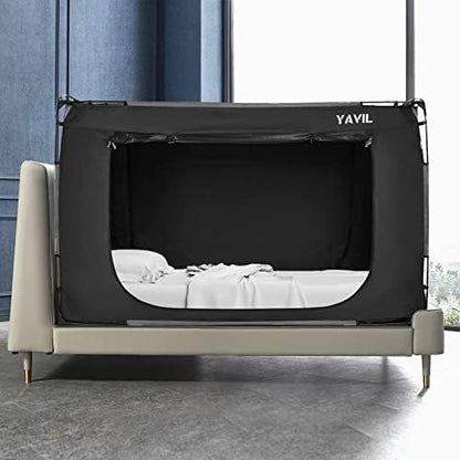  Bed Tent Bed Canopy Full Size, Portable Sleeping Tents Dream Tents Indoor For Kids And Adult, Breathable Privacy Space On Bed With Three Doors (Mattress Not Included)