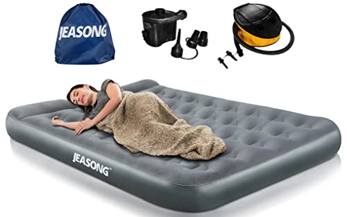  Polyester Pongee Full Camping Air Mattress Built In Pillow Blow Up Bed With 2 Inflatable Pump Home Portable Travel Hiking Airbed Easy To Inflate Quick To Set Up