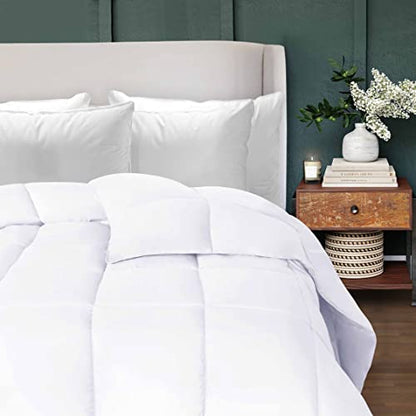  SUPERIOR Oversized All-Season Reversible Down Alternative Comforter, King, White