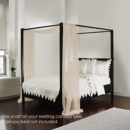  Bed Canopy Scarf, Ivory Sheer, For All Bed Sizes