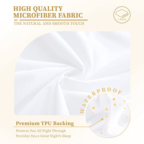  And Sound Queen Mattress Protector, Premium 100% Waterproof Mattress Cover, Noiseless Breathable Soft, Fitted Deep Pocket 8-21 Inch Bed Cover, Vinyl Free