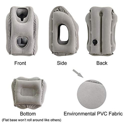  SmartDer Inflatable Travel Pillow, Airplane Pillow With Patented Valve Design, Travel Accessories With Neck And Head Support, Travel Pillows For Long Haul Flights, Cars, Buses, Trains, Office Napping