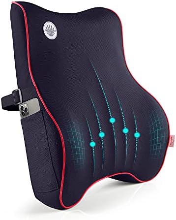  Lumbar Support Pillow,Memory Foam Back Support For Office Chair,Computer Chair,Car Seat,Recliner And Couch With Breathable 3D Mesh Cover,Ergonomic Design Orthopedic Backrest For Back Pain Relief