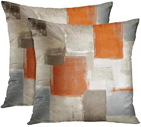  Emvency Set Of 2 Blue White And Gray Throw Pillow Covers Modern Abstract Painting Decorative Pillow Cases Home Decor Standard Square 20x20 Inches Pillowcases