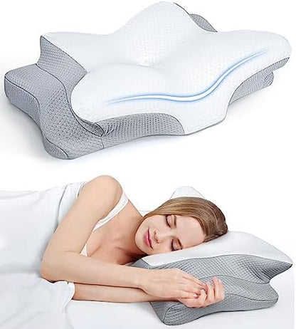  Ultra Pain Relief Cooling Pillow For Neck Support, Adjustable Cervical Pillow Cozy Sleeping, Odorless Ergonomic Contour Memory Foam Pillows, Orthopedic Bed Pillow For Side Back Stomach Sleeper