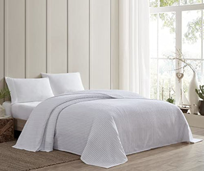  Channel Chenille Bedspread, Queen, White