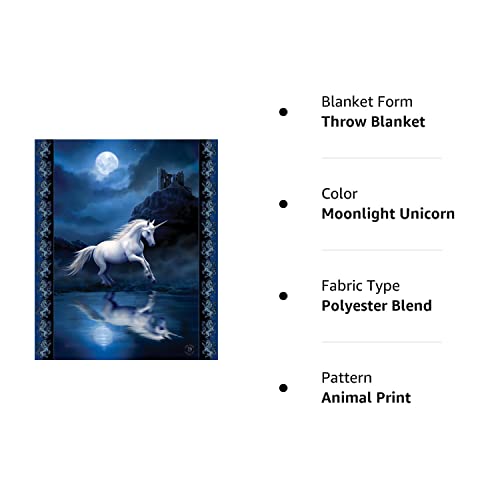  Ignature Silk Touch Sherpa Lined Throw Blanket (Moonlight Unicorn)