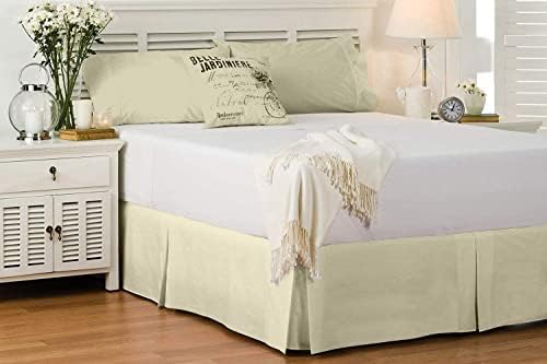  Skirt King Size Pleated Style By Comfort Beddings 100% Cotton Blend Fabric, Premium Tailored Fit 1pc Bedskirt King Size 18" Drop Length White Solid