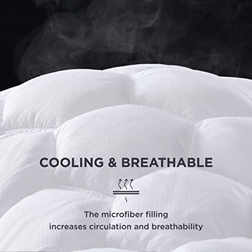  Twin XL Mattress Pad - Soft Cooling Mattress Cover For College Dorm, Extra Long Twin Quilted Fitted Mattress Protector With 8-21" Deep Pocket, Breathable Fluffy Pillow Top, White, 39x80 Inches