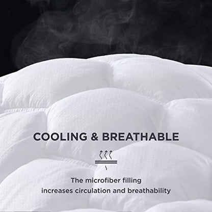  Twin XL Mattress Pad - Soft Cooling Mattress Cover For College Dorm, Extra Long Twin Quilted Fitted Mattress Protector With 8-21" Deep Pocket, Breathable Fluffy Pillow Top, White, 39x80 Inches