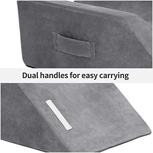  Memory Foam Leg Support And Elevation Pillow W/Dual Handles For Surgery, Injury, Or Rest