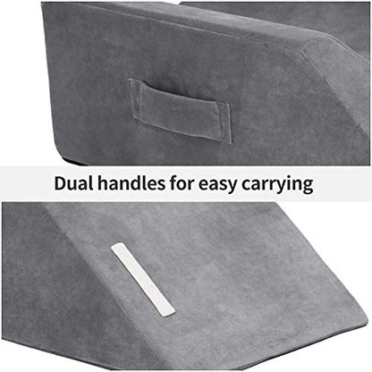  Memory Foam Leg Support And Elevation Pillow W/Dual Handles For Surgery, Injury, Or Rest