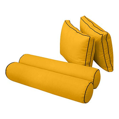  |SLIPCOVER ONLY|S1 Outdoor Daybed Mattress Bolster Backrest Cushion Covers Contrast Trim Twin AD108