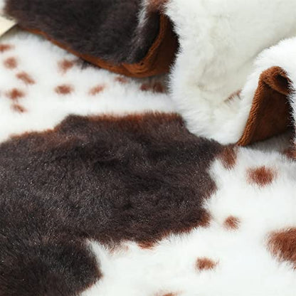  RYNGHIPY Cow Blanket Lightweight Soft Cow Print Sofa Bed Travel Blankets Warm Coffee Cow Throw Blanket For Baby Kids Girls Boys Adults (Coffee, 51''x63'')