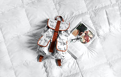  Minor Monkey All Season King Comforter 400 GSM Microfiber Filling | White Quilted Duvet Insert With Corner Tabs - High Thread Count Cotton Shell | Winter Warm Soft & Reversible Box Stitched Pattern