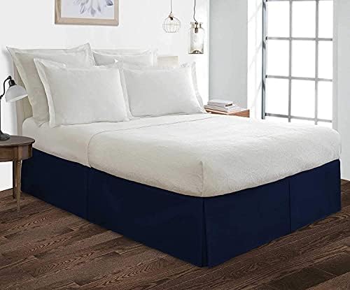  Skirt King Size Pleated Style By Comfort Beddings 100% Cotton Blend Fabric, Premium Tailored Fit 1pc Bedskirt King Size 18" Drop Length White Solid