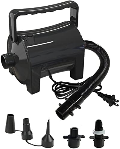  Electric Air Pump For Inflatable Pool Toys - High Power Quick-Fill Air Mattress Inflator Deflator Pump For Pool Float Raft Airbed With 3 Nozzles, 320W, 110V AC, 1.6PSI, Air Flow 26CFM