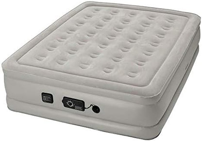  Insta-Bed 19 Inch Raised Height Queen Inflatable Air Bed Mattress With Built In NeverFlat AC Air Pump For Varying Firmness Settings With Carrying Bag