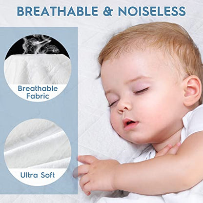  Viewstar Waterproof Mattress Protector Queen Bamboo Mattress Protector Soft Cooling Mattress Cover, Noiseless 3D Air Fabric Surface And Vinyl Free TPU, 18 Inch Deep Pocket (60 X 80inch)