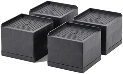  LUCKYQTQH Bed Risers Adjustable Furniture Risers Heavy Duty，Rectangle Bed Risers 3 Inches，Desk Risers For Sofa Couch Bed Frame ，Supports Up To 3000 Lbs (4 Piece Set)