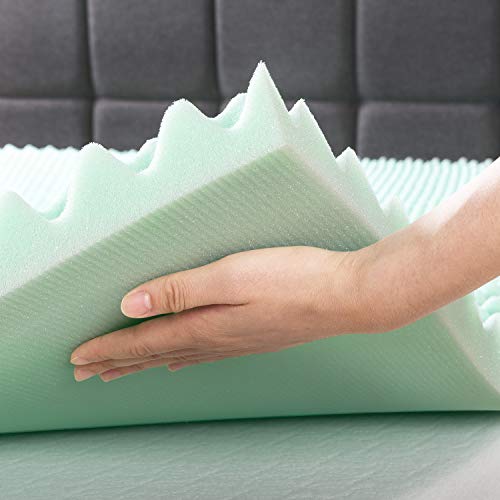  Best Price Mattress 2 Inch Egg Crate Memory Foam Mattress Topper With Calming Aloe Infusion, CertiPUR-US Certified, Twin Green