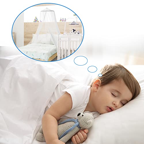  Mosquito Net Bed Canopy For Girls, Elegant Canopy Bed Curtains From Ceiling, Easy To Install, Dome Mosquito Netting For Single To Adult Size Beds, Home & Camping Use, White