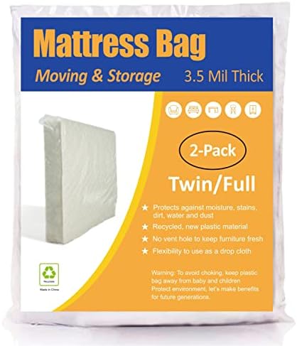  2 Pack Mattress Bag For Moving And Storage, Medium Weight, Fits Queen And King Size Mattress