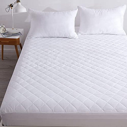  Comfort Mattress Protector 100% Waterproof, Ultra Soft Noiseless Mattress Pad, Breathable Cooling Cover With 8-18" Deep Pocket Mattress Topper (Queen)