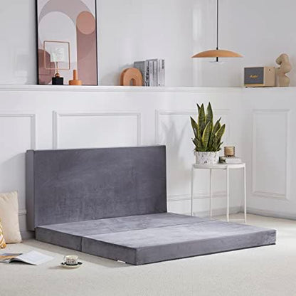  Folding Mattress, 4" Foldable Mattress With Storage Bag Tri Foam Topper Floor Cot Mattress, Guset Bed With Machine Washable Cover And Waterproof Lining, CertiPUR-US Certified 25 X 75 Inch