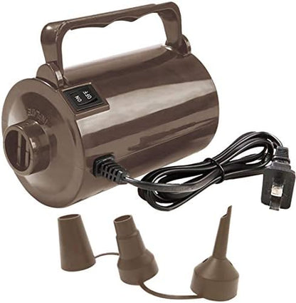  Electric Air Pump For Inflatable Pool Toys - High Power Quick-Fill Air Mattress Inflator Deflator Pump For Pool Float Raft Airbed With 3 Nozzles, 320W, 110V AC, 1.6PSI, Air Flow 26CFM